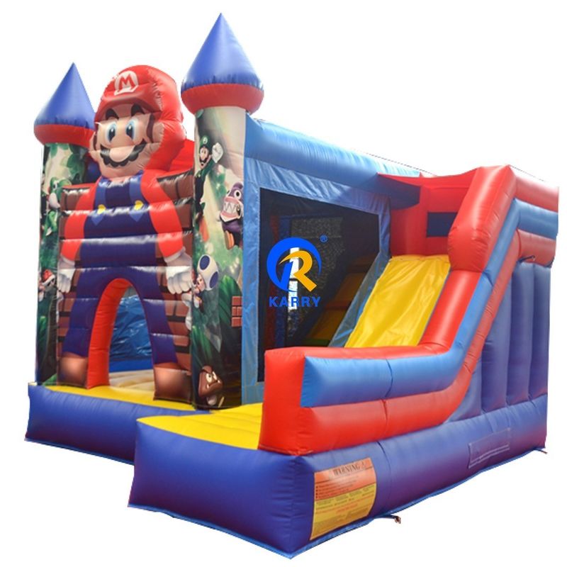 0.55mm PVC Βινύλιο Καπάκι φουσκωτό Mario Bounce House Combo Castle Slide με φουσκωτή