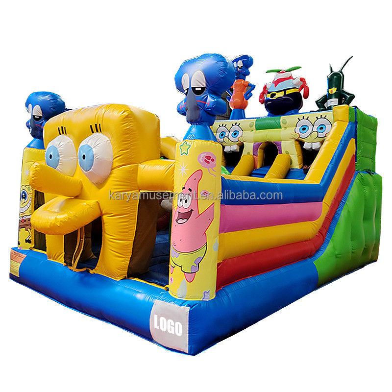 Προσαρμοσμένο χρώμα φουσκωτό SpongeBob Παρκ Θέμα Bouncy Castle για ενήλικες διασκέδαση City Party
