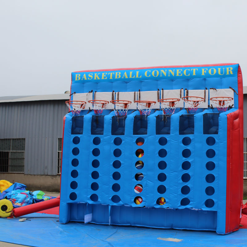 PVC Tarpaulin Connect 4 Πνευματώδες μπάσκετ Αθλητικό παιχνίδι για διαδραστική διασκέδαση του καρναβαλιού