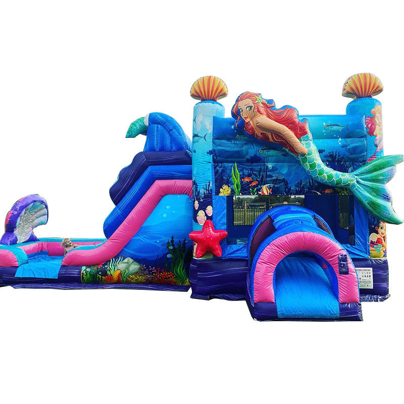 Παιδιά Bouncy Castle Θέμα γοργόνας φουσκωτό Bounce House με διαφάνεια προσαρμοσμένο χρώμα
