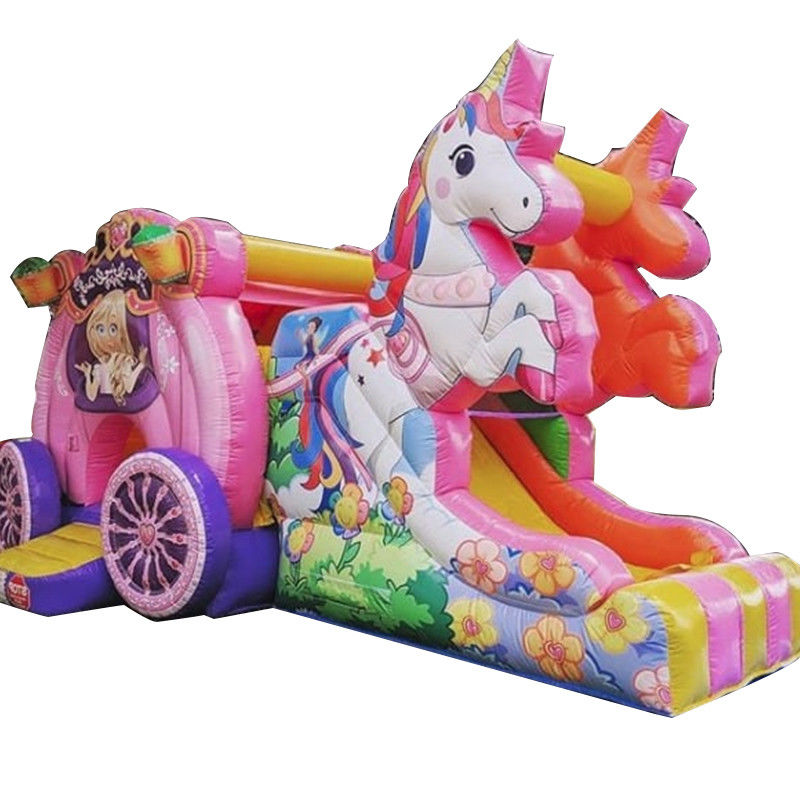 Δρόμος αποστολής Θάλασσα Αεροπορική Express Rainbow Unicorn Inflatable Bouncy Bouncer με Slide