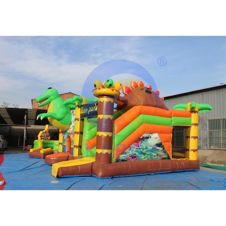 Εμπορικός βαθμός Dino Park Air Bounce House Combo Slide Bouncers Jumpers για παιδιά