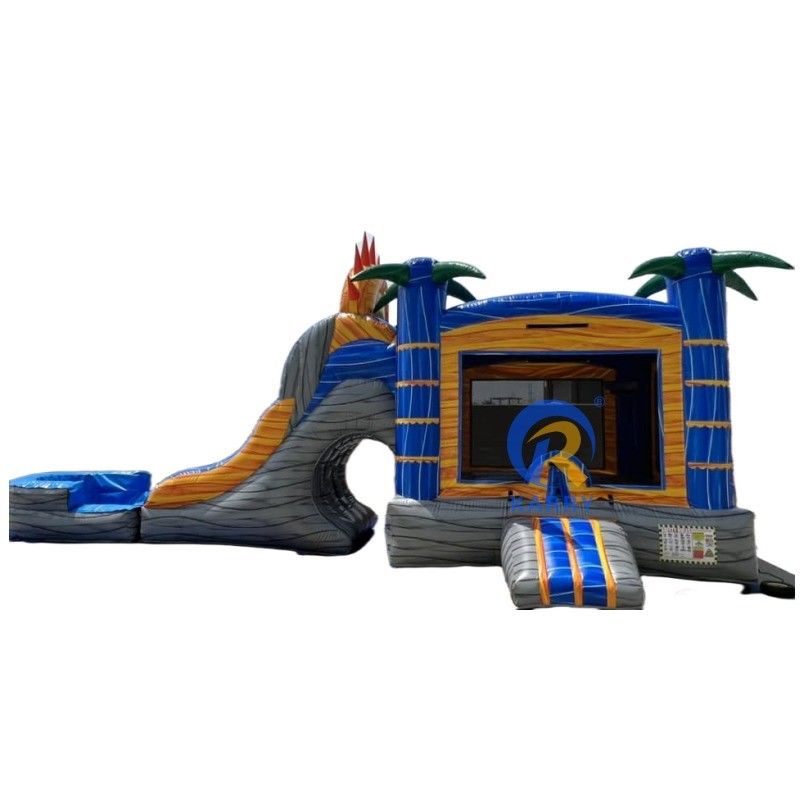 Θαλάσσια Ναυτιλία PVC Palm Tree Bouncy Castle Slide Combo Inflatable Bounce House με Slide