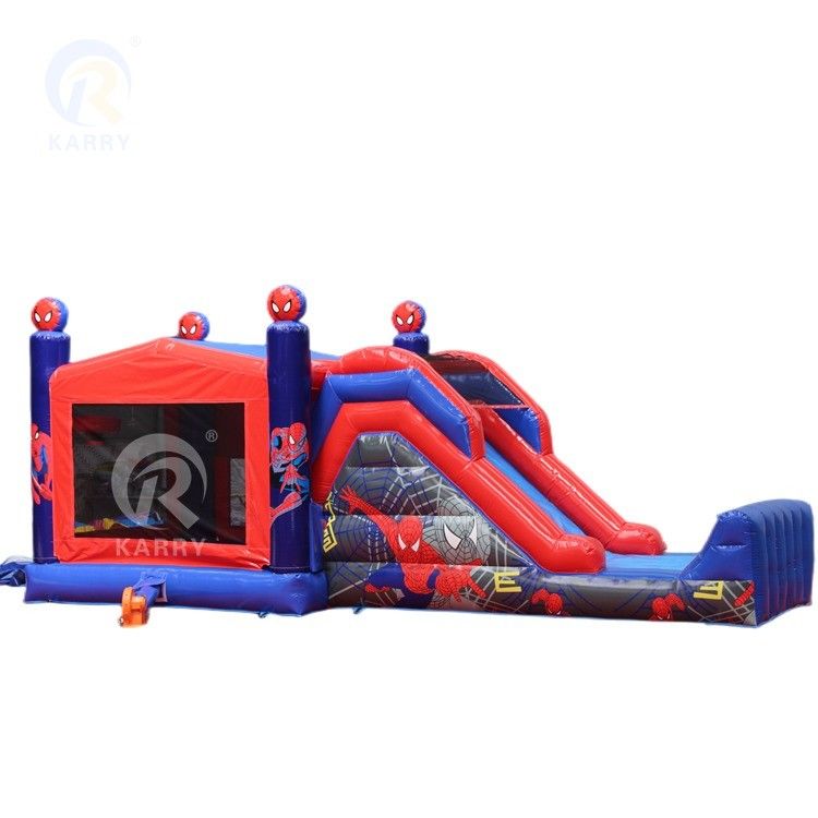 Προσαρμοσμένο χρώμα φουσκωτό άλμα κάστρο Spiderman Bouncy κάστρο με σύνθετο διαφάνειας