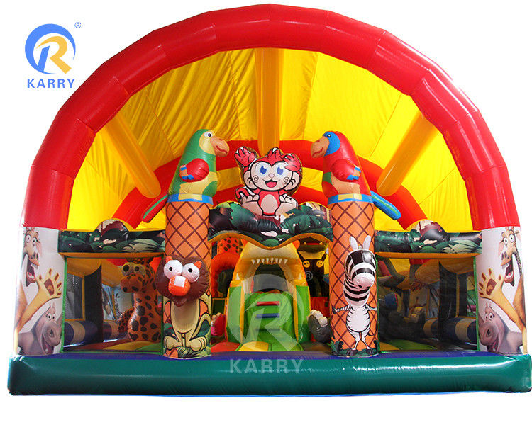Μεγάλος υπαίθριος χώρος παιχνιδιών Fun City Inflatable Bouncy Castle Maze για παιδιά και ενήλικες