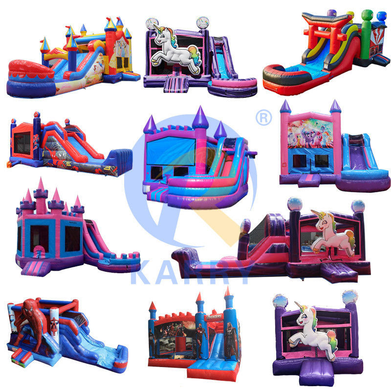 PVC 0,55mm Πνευματώδης παγωμένο κάστρο Bounce House Slide Combo για την ενοικίαση εμπορικών πάρτι
