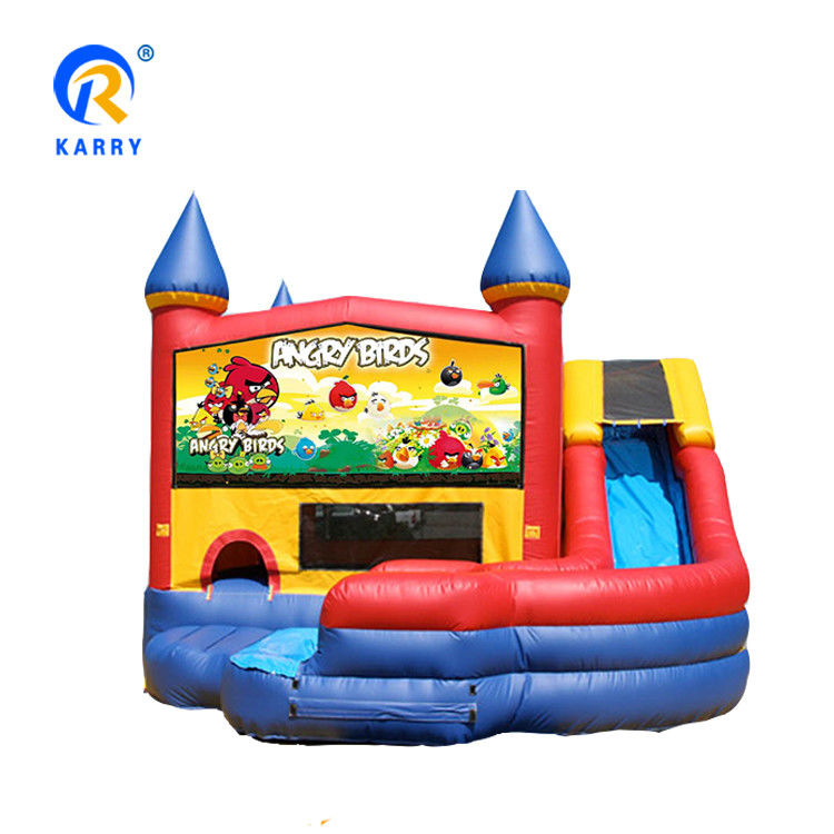 Πορτοκαλί φουσκωτός βουλευτής Pvc Castle Bounce House για πάρτι ενοικίαση Επισκευή κιτ συμπεριλαμβάνεται