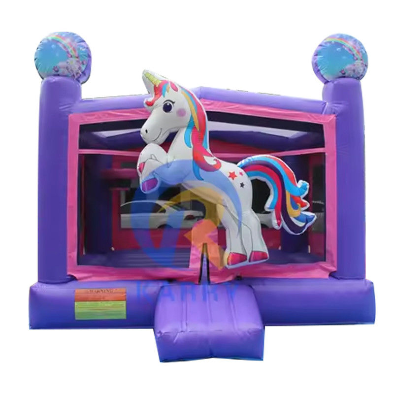 Unisex 3D Rainbow Unicorn Inflatable Castle για προσαρμοσμένο μέγεθος Bouncy Castle House