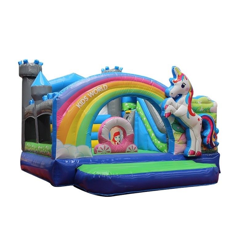 PVC Παιδιά φουσκωτό Unicorn Bouncer Εμπορικό Unicorn Κάστρο με συμπεριλαμβανόμενο φουσκωτή